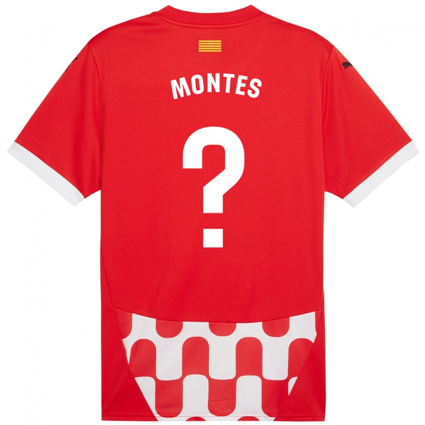 Kandiny Niño Camiseta Luis Montes #0 Rojo Blanco 1ª Equipación 2024/25 La Camisa Chile