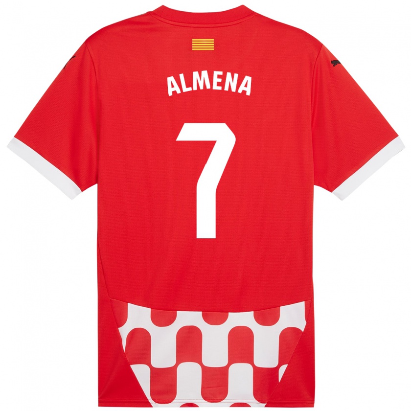 Kandiny Niño Camiseta Iker Almena #7 Rojo Blanco 1ª Equipación 2024/25 La Camisa Chile