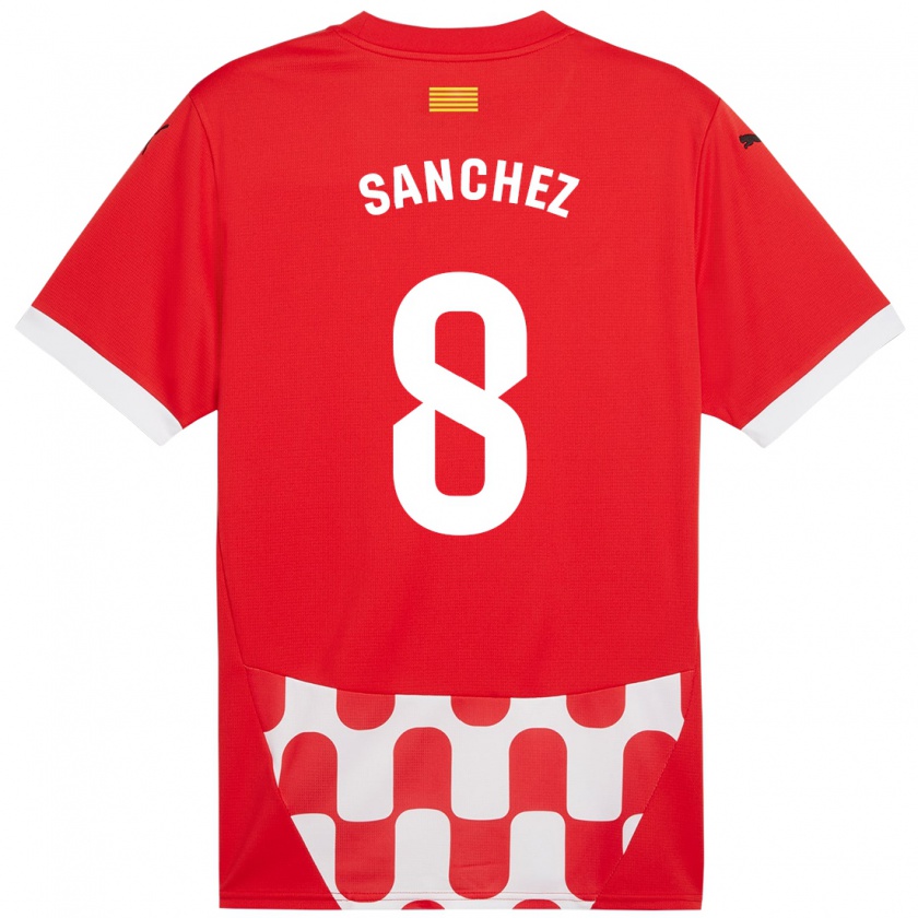 Kandiny Niño Camiseta Miguel Ángel Sánchez #8 Rojo Blanco 1ª Equipación 2024/25 La Camisa Chile