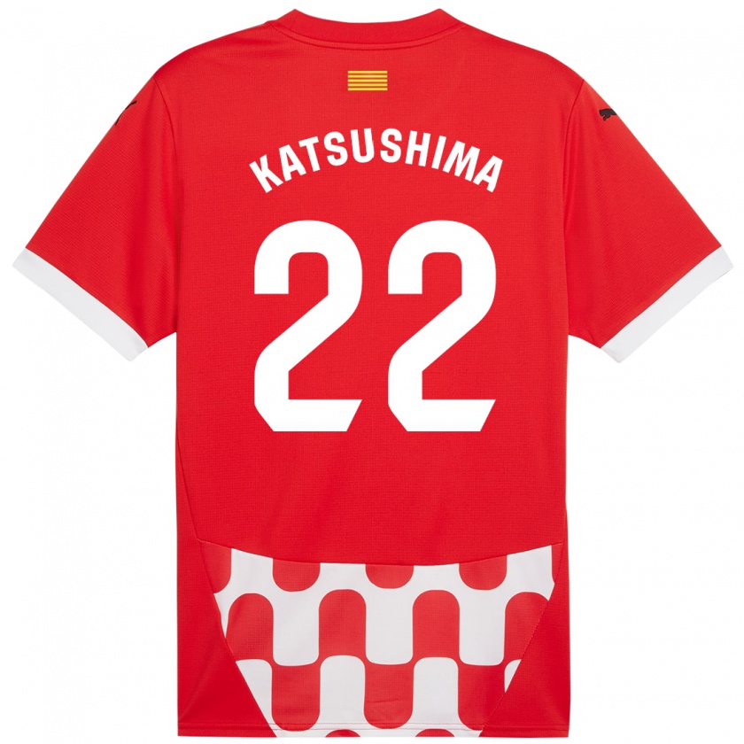 Kandiny Niño Camiseta Shinnosuke Katsushima #22 Rojo Blanco 1ª Equipación 2024/25 La Camisa Chile