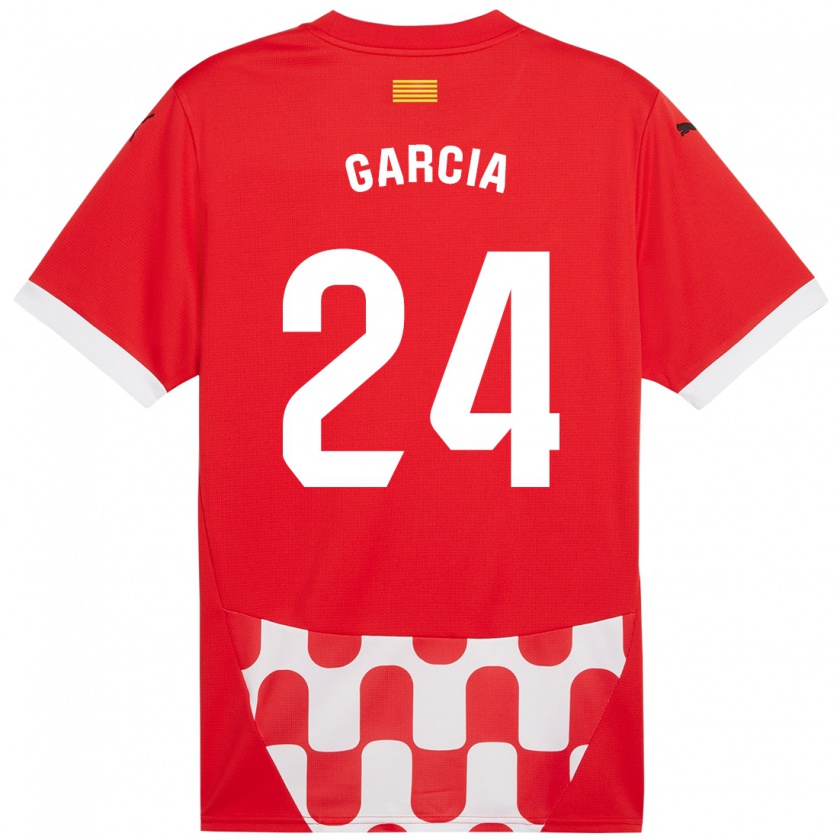 Kandiny Niño Camiseta Borja García #24 Rojo Blanco 1ª Equipación 2024/25 La Camisa Chile