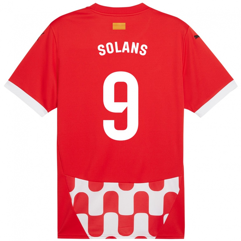 Kandiny Niño Camiseta Sergi Solans #9 Rojo Blanco 1ª Equipación 2024/25 La Camisa Chile