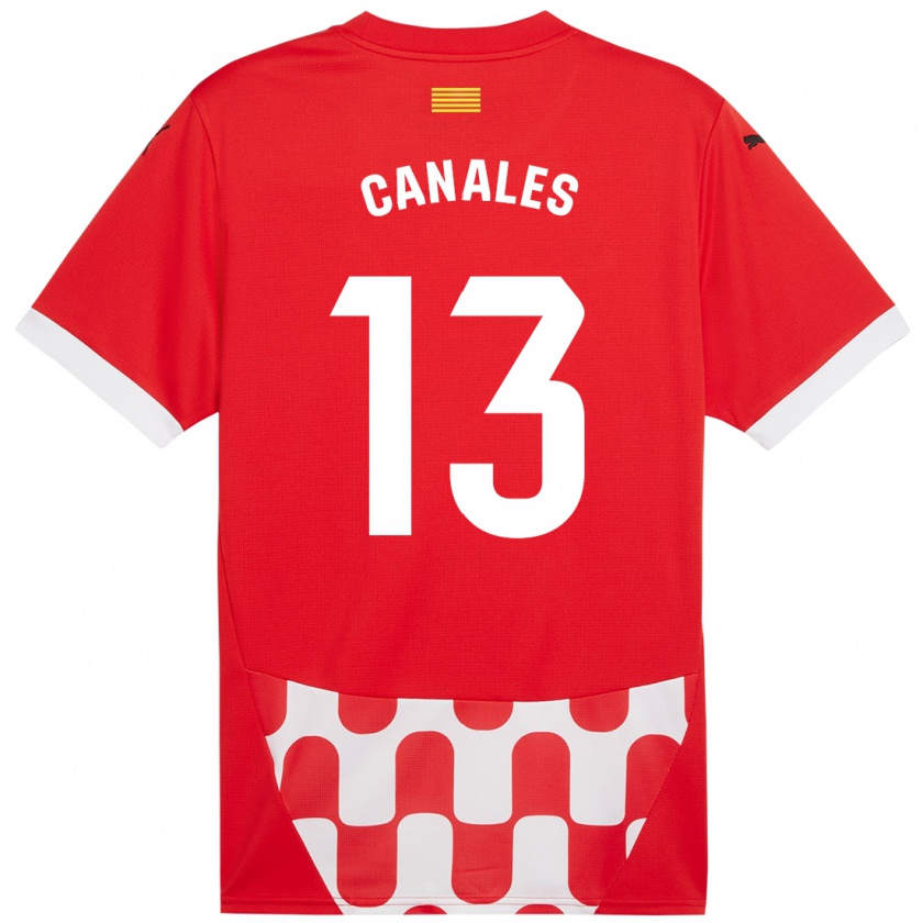 Kandiny Niño Camiseta Juanvi Canales #13 Rojo Blanco 1ª Equipación 2024/25 La Camisa Chile