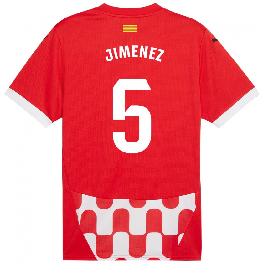 Kandiny Niño Camiseta Ángela Jiménez #5 Rojo Blanco 1ª Equipación 2024/25 La Camisa Chile