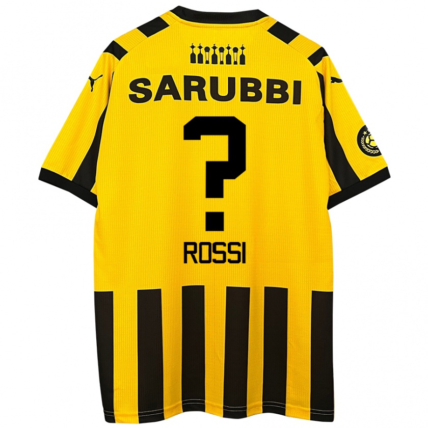 Kandiny Niño Camiseta Nicolás Rossi #0 Amarillo Negro 1ª Equipación 2024/25 La Camisa Chile