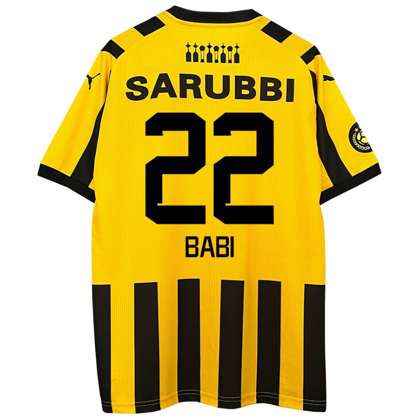 Kandiny Niño Camiseta Matheus Babi #22 Amarillo Negro 1ª Equipación 2024/25 La Camisa Chile