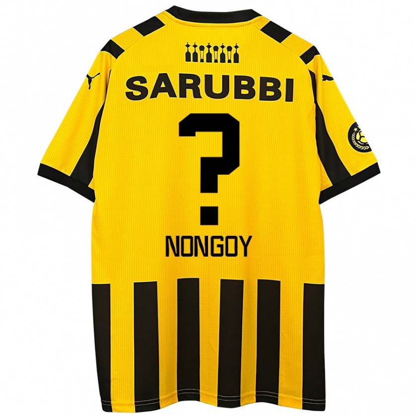 Kandiny Niño Camiseta Pablo Nongoy #0 Amarillo Negro 1ª Equipación 2024/25 La Camisa Chile