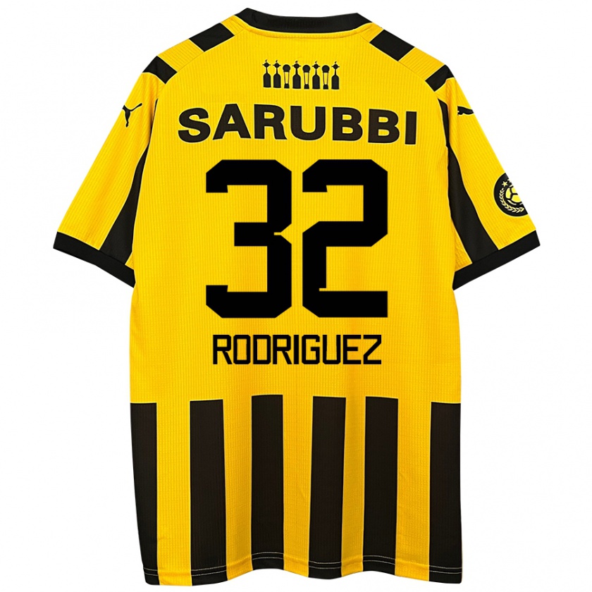 Kandiny Niño Camiseta Randall Rodríguez #32 Amarillo Negro 1ª Equipación 2024/25 La Camisa Chile