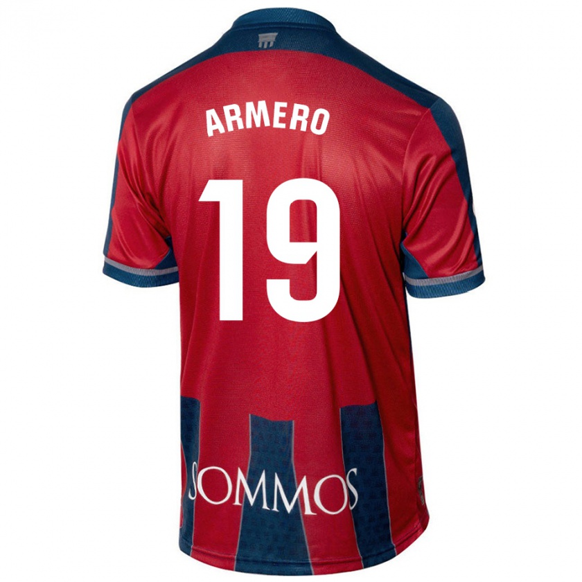 Kandiny Niño Camiseta Sergi Armero #19 Rojo Azul 1ª Equipación 2024/25 La Camisa Chile