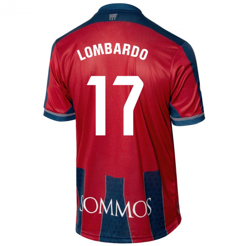 Kandiny Niño Camiseta Enzo Lombardo #17 Rojo Azul 1ª Equipación 2024/25 La Camisa Chile