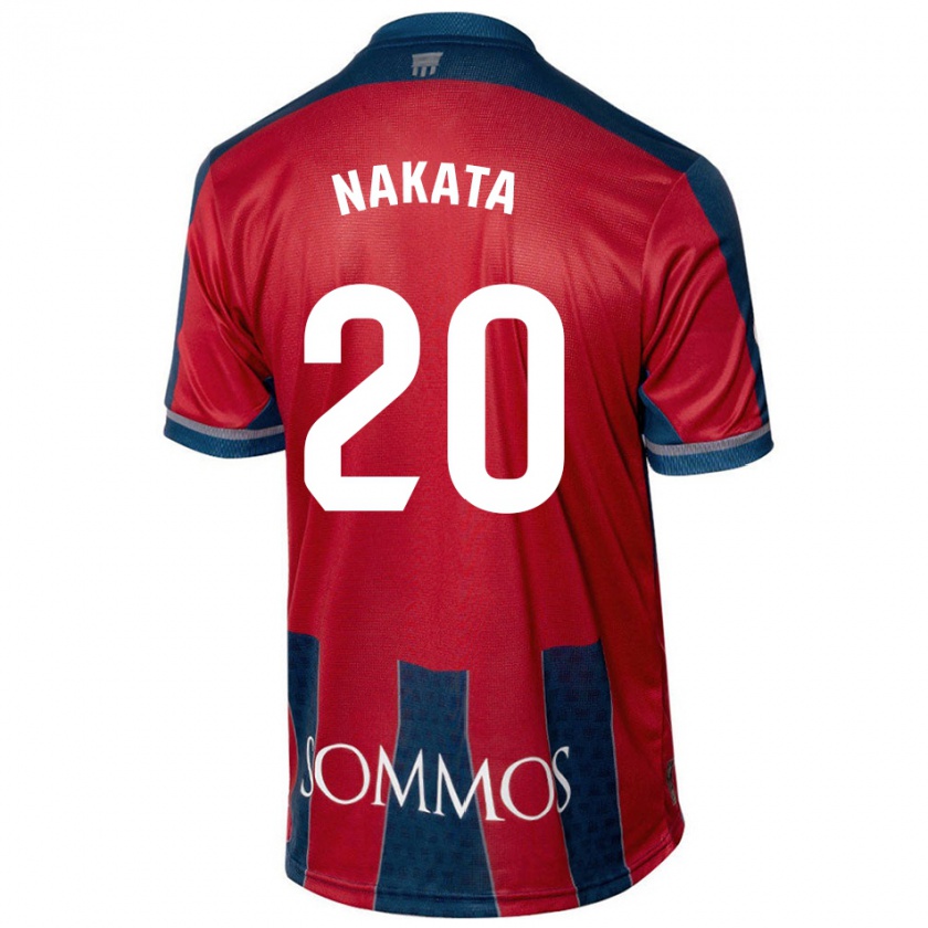 Kandiny Niño Camiseta Yuki Nakata #20 Rojo Azul 1ª Equipación 2024/25 La Camisa Chile