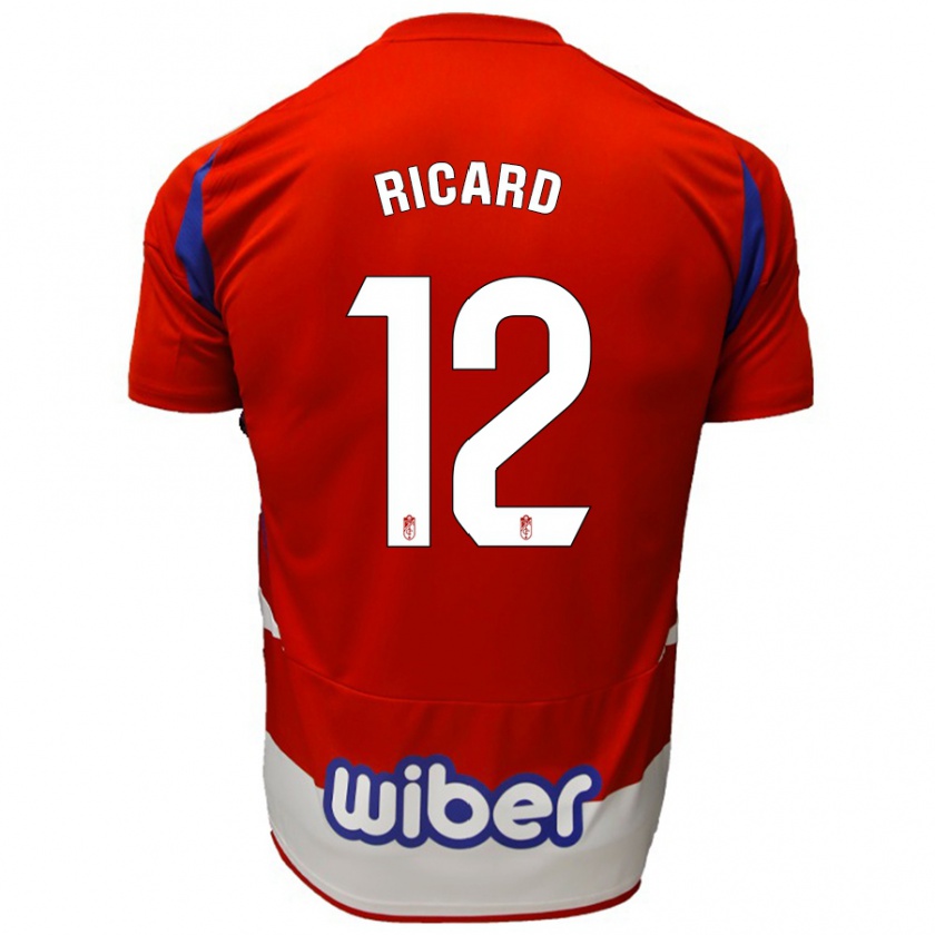 Kandiny Niño Camiseta Ricard Sánchez #12 Rojo Blanco Azul 1ª Equipación 2024/25 La Camisa Chile