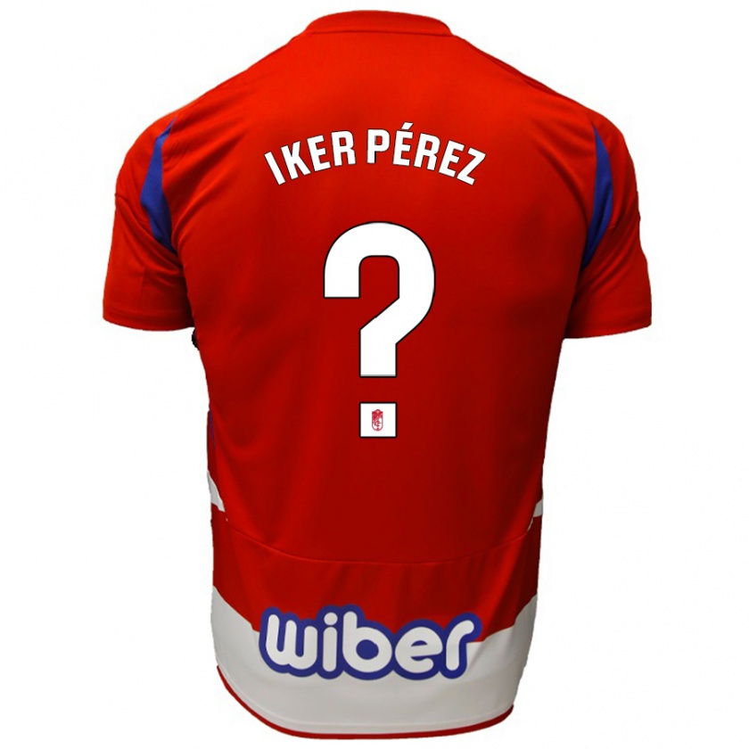 Kandiny Niño Camiseta Iker Pérez #0 Rojo Blanco Azul 1ª Equipación 2024/25 La Camisa Chile