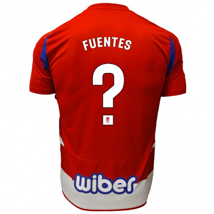 Kandiny Niño Camiseta Alejandro Fuentes #0 Rojo Blanco Azul 1ª Equipación 2024/25 La Camisa Chile