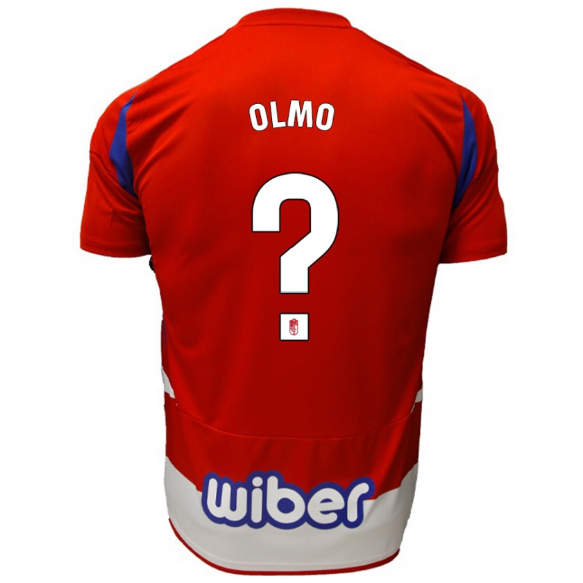 Kandiny Niño Camiseta Ismael Olmo #0 Rojo Blanco Azul 1ª Equipación 2024/25 La Camisa Chile