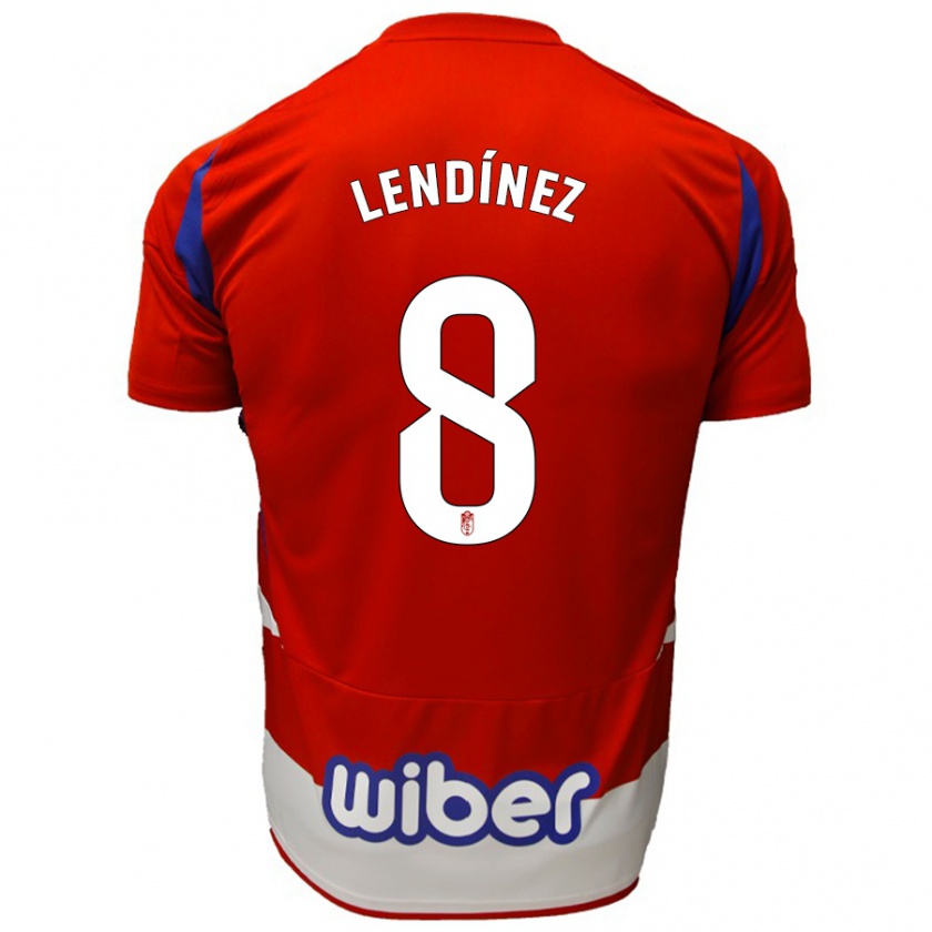 Kandiny Niño Camiseta Juanma Lendínez #8 Rojo Blanco Azul 1ª Equipación 2024/25 La Camisa Chile