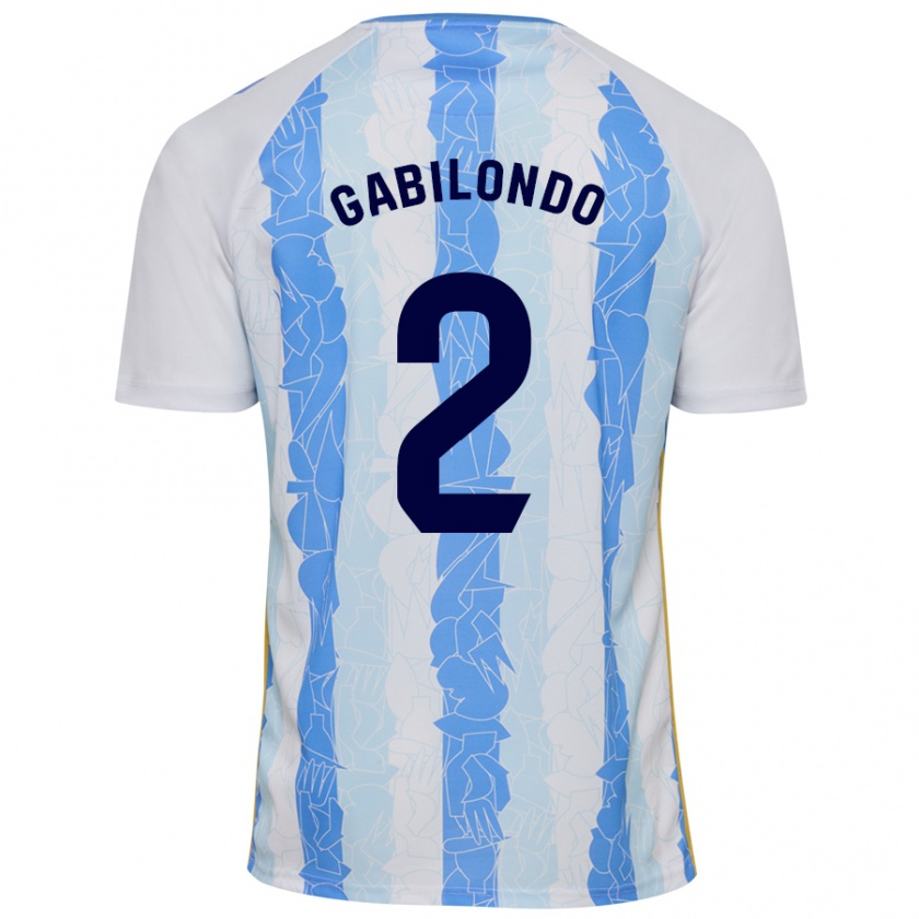 Kandiny Niño Camiseta Jokin Gabilondo #2 Blanco Azul 1ª Equipación 2024/25 La Camisa Chile