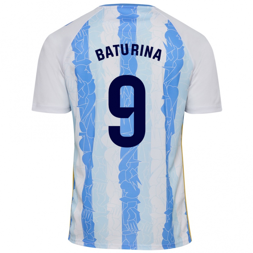 Kandiny Niño Camiseta Roko Baturina #9 Blanco Azul 1ª Equipación 2024/25 La Camisa Chile