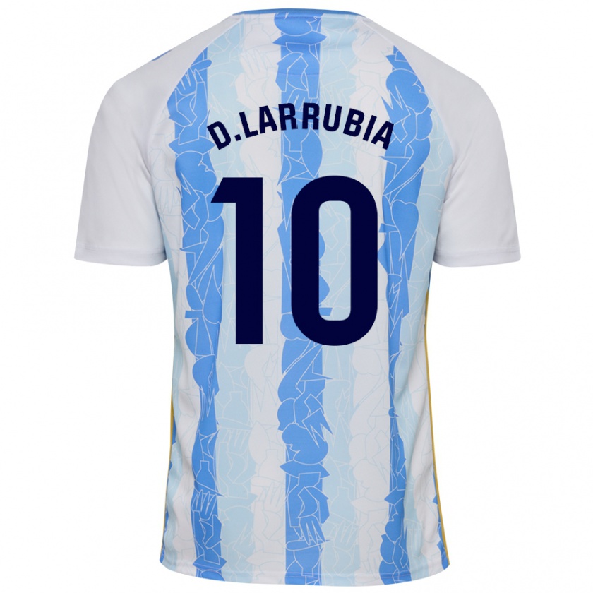 Kandiny Niño Camiseta David Larrubia #10 Blanco Azul 1ª Equipación 2024/25 La Camisa Chile