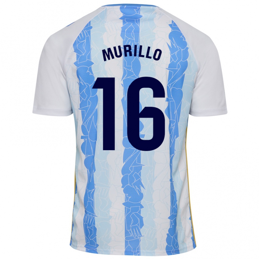 Kandiny Niño Camiseta Diego Murillo #16 Blanco Azul 1ª Equipación 2024/25 La Camisa Chile