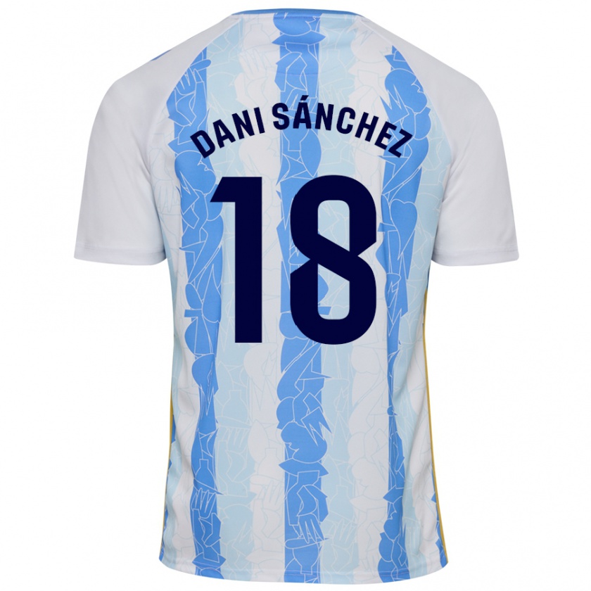 Kandiny Niño Camiseta Dani Sánchez #18 Blanco Azul 1ª Equipación 2024/25 La Camisa Chile