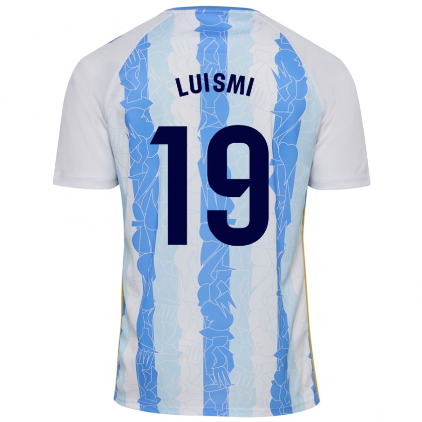 Kandiny Niño Camiseta Luismi Sánchez #19 Blanco Azul 1ª Equipación 2024/25 La Camisa Chile