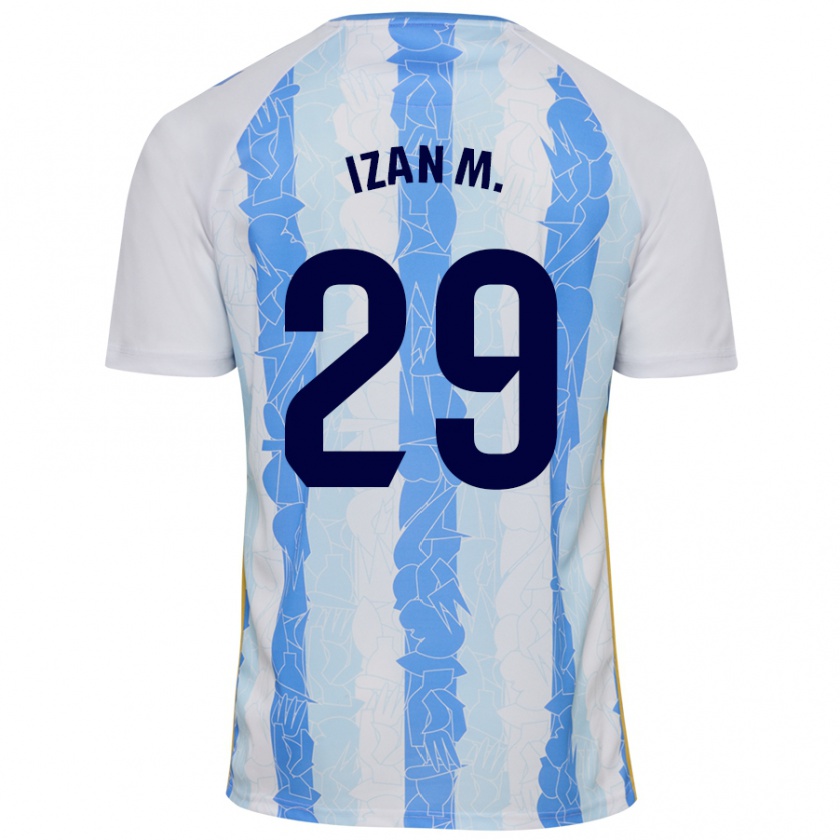 Kandiny Niño Camiseta Izan Merino #29 Blanco Azul 1ª Equipación 2024/25 La Camisa Chile