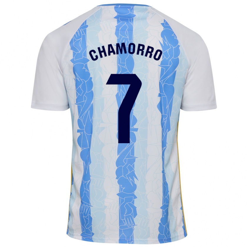 Kandiny Niño Camiseta Alexis Chamorro #7 Blanco Azul 1ª Equipación 2024/25 La Camisa Chile