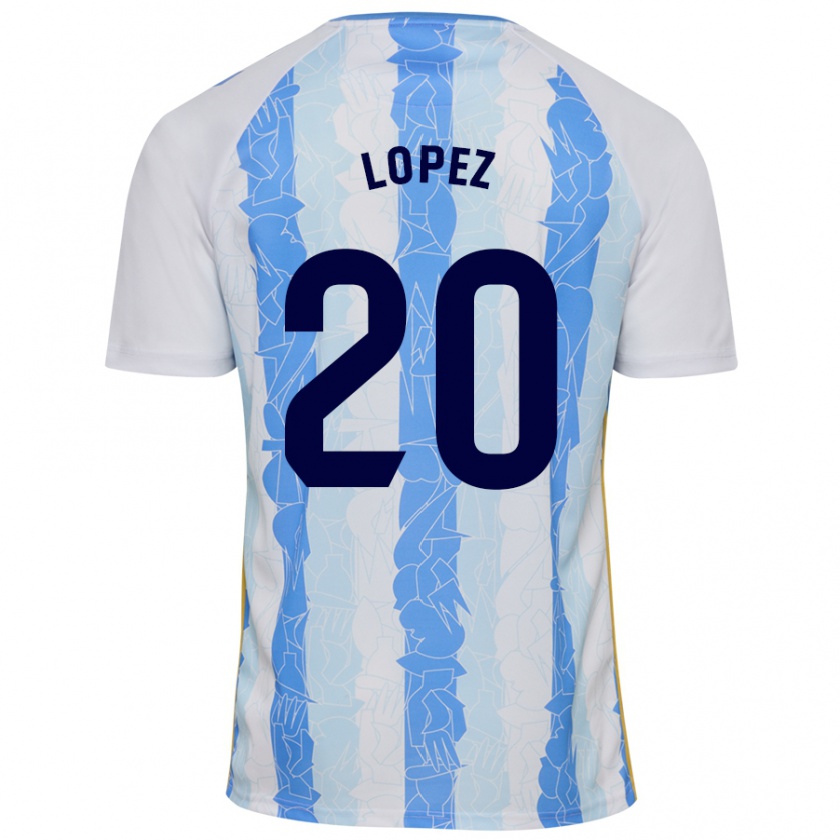 Kandiny Niño Camiseta Adri López #20 Blanco Azul 1ª Equipación 2024/25 La Camisa Chile