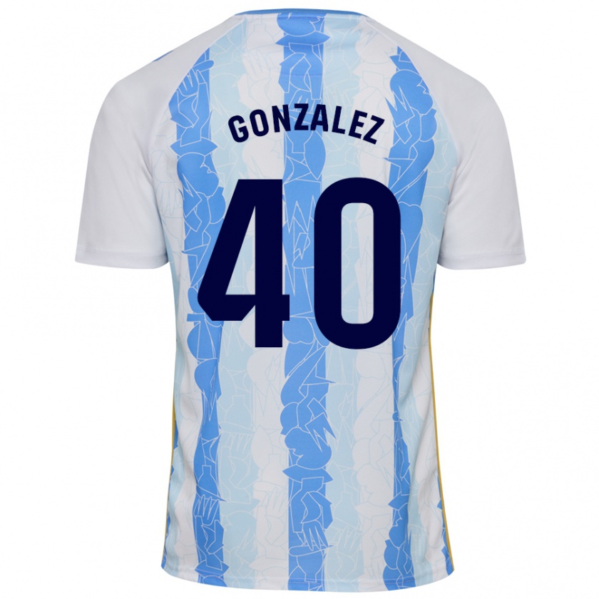 Kandiny Niño Camiseta Carol González #40 Blanco Azul 1ª Equipación 2024/25 La Camisa Chile