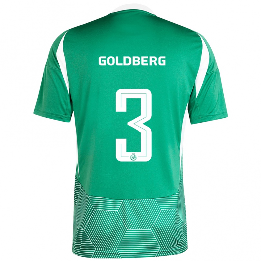 Kandiny Niño Camiseta Shon Goldberg #3 Verde Blanco 1ª Equipación 2024/25 La Camisa Chile