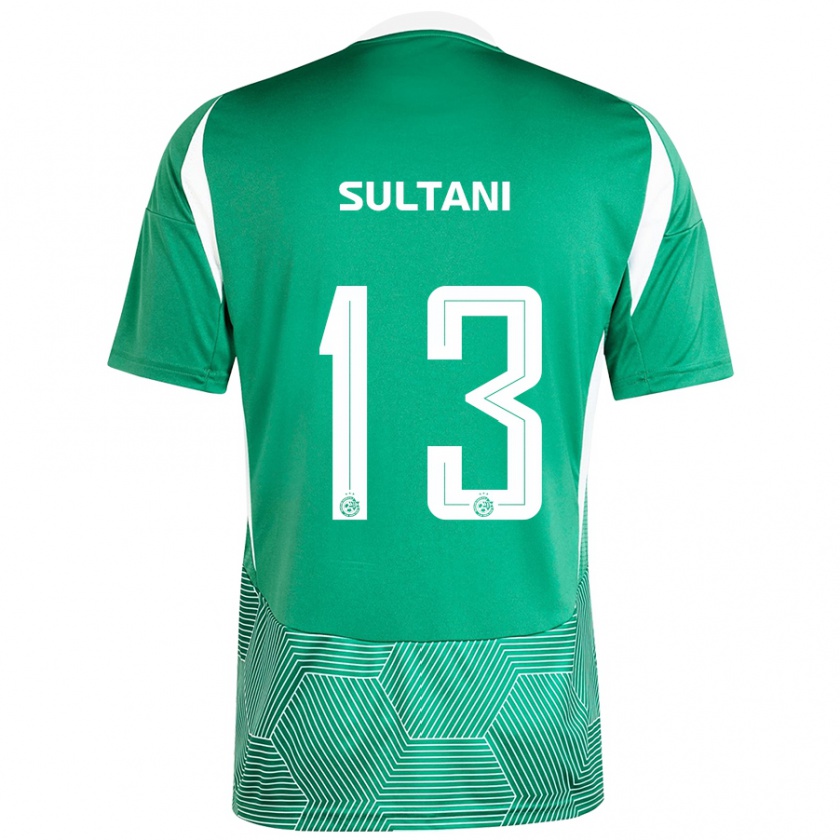 Kandiny Niño Camiseta Tomás Sultani #13 Verde Blanco 1ª Equipación 2024/25 La Camisa Chile