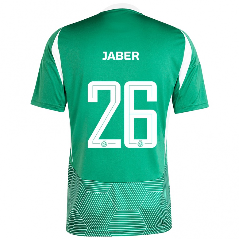 Kandiny Niño Camiseta Mahmoud Jaber #26 Verde Blanco 1ª Equipación 2024/25 La Camisa Chile