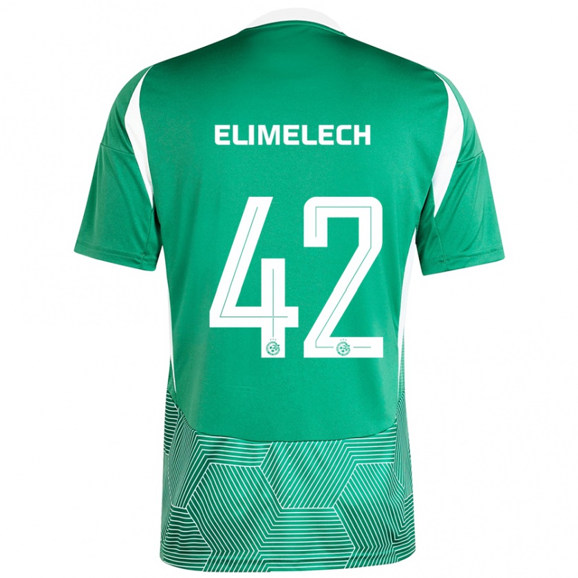 Kandiny Niño Camiseta Roey Elimelech #42 Verde Blanco 1ª Equipación 2024/25 La Camisa Chile