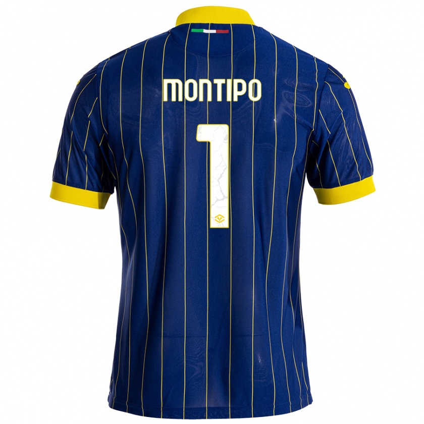 Kandiny Niño Camiseta Lorenzo Montipò #1 Azul Amarillo 1ª Equipación 2024/25 La Camisa Chile