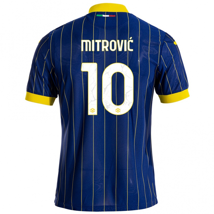 Kandiny Niño Camiseta Stefan Mitrović #10 Azul Amarillo 1ª Equipación 2024/25 La Camisa Chile