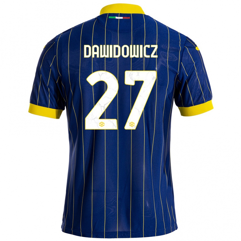 Kandiny Niño Camiseta Paweł Dawidowicz #27 Azul Amarillo 1ª Equipación 2024/25 La Camisa Chile