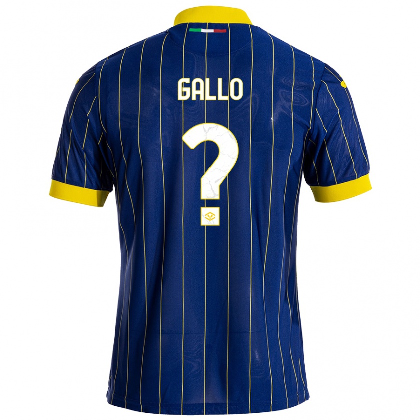 Kandiny Niño Camiseta Alessio Gallo #0 Azul Amarillo 1ª Equipación 2024/25 La Camisa Chile