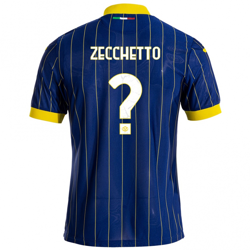 Kandiny Niño Camiseta Leonardo Zecchetto #0 Azul Amarillo 1ª Equipación 2024/25 La Camisa Chile