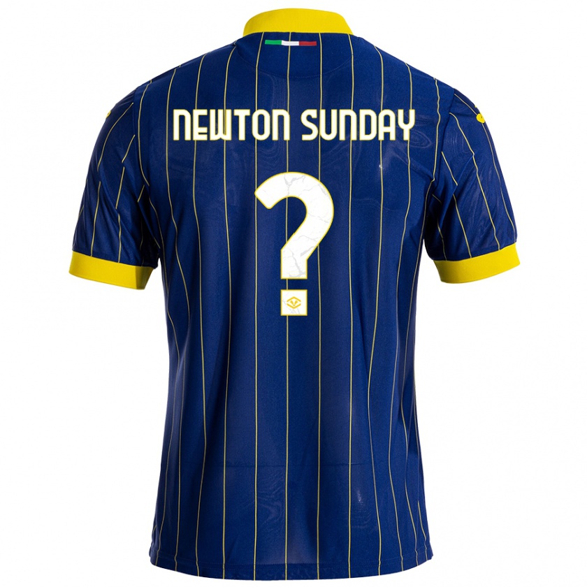 Kandiny Niño Camiseta Eloghosa Newton Sunday #0 Azul Amarillo 1ª Equipación 2024/25 La Camisa Chile