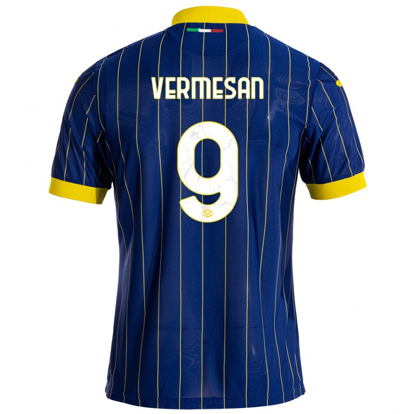 Kandiny Niño Camiseta Ioan Vermeșan #9 Azul Amarillo 1ª Equipación 2024/25 La Camisa Chile