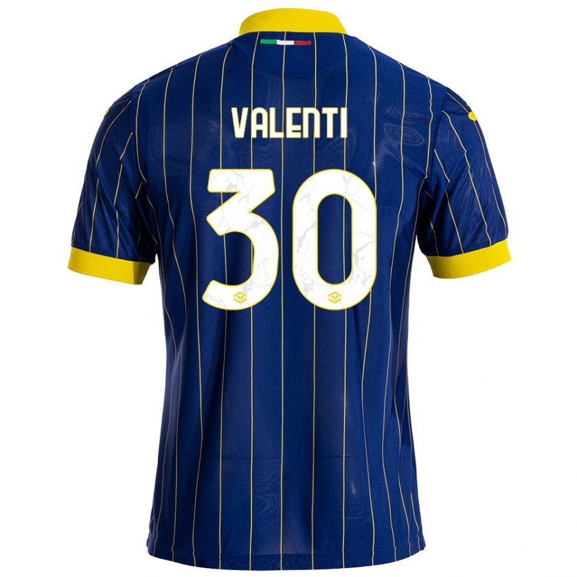 Kandiny Niño Camiseta Francesco Valenti #30 Azul Amarillo 1ª Equipación 2024/25 La Camisa Chile