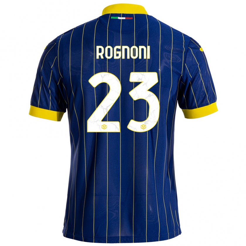 Kandiny Niño Camiseta Alessia Rognoni #23 Azul Amarillo 1ª Equipación 2024/25 La Camisa Chile