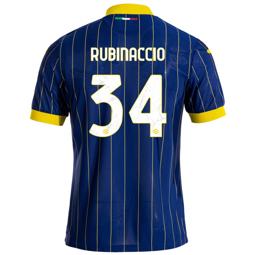 Kandiny Niño Camiseta Nikol Rubinaccio #34 Azul Amarillo 1ª Equipación 2024/25 La Camisa Chile