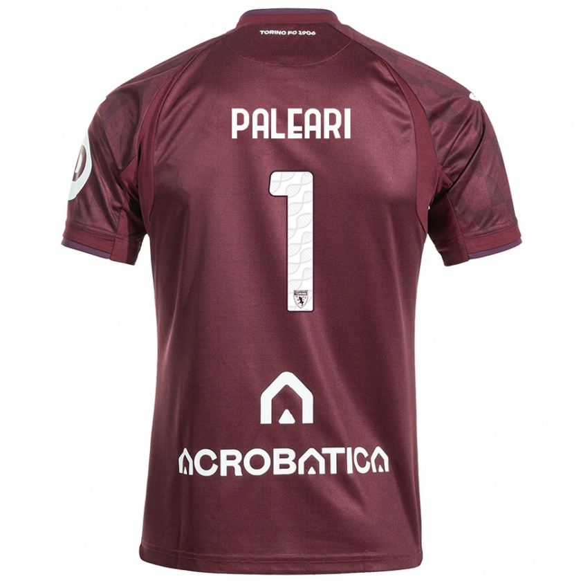 Kandiny Niño Camiseta Alberto Paleari #1 Granate Blanco 1ª Equipación 2024/25 La Camisa Chile