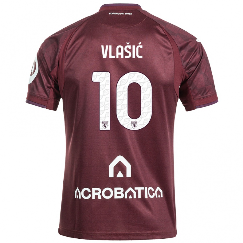 Kandiny Niño Camiseta Nikola Vlašić #10 Granate Blanco 1ª Equipación 2024/25 La Camisa Chile