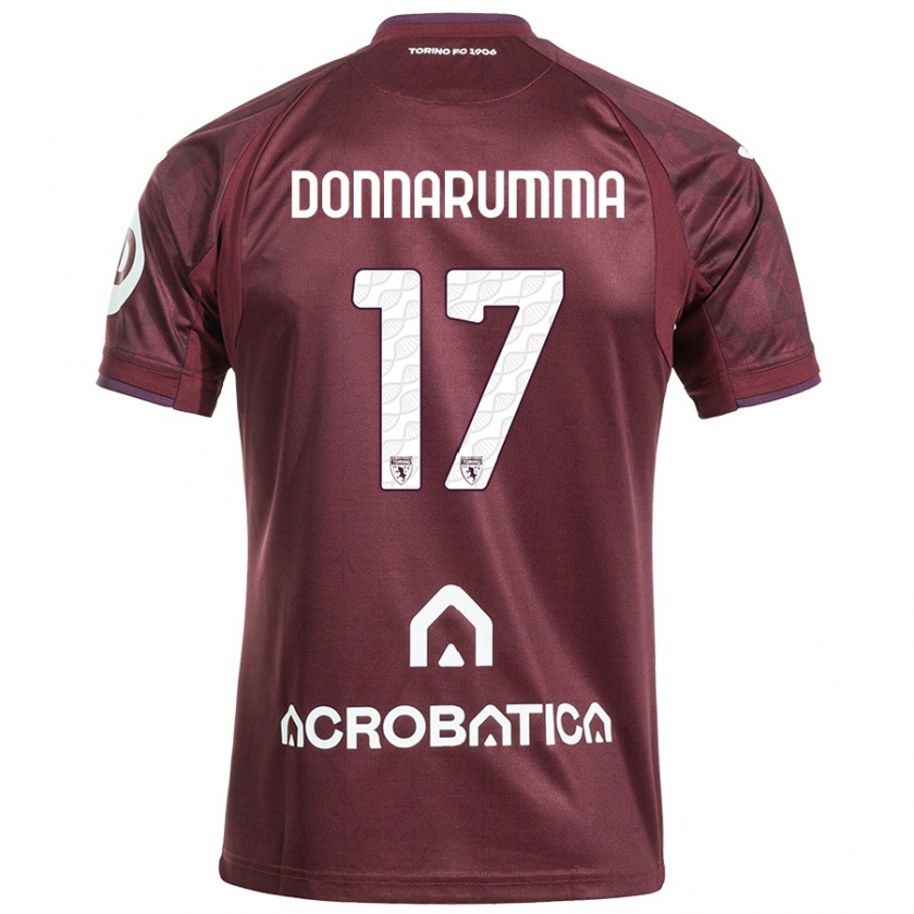 Kandiny Niño Camiseta Antonio Donnarumma #17 Granate Blanco 1ª Equipación 2024/25 La Camisa Chile