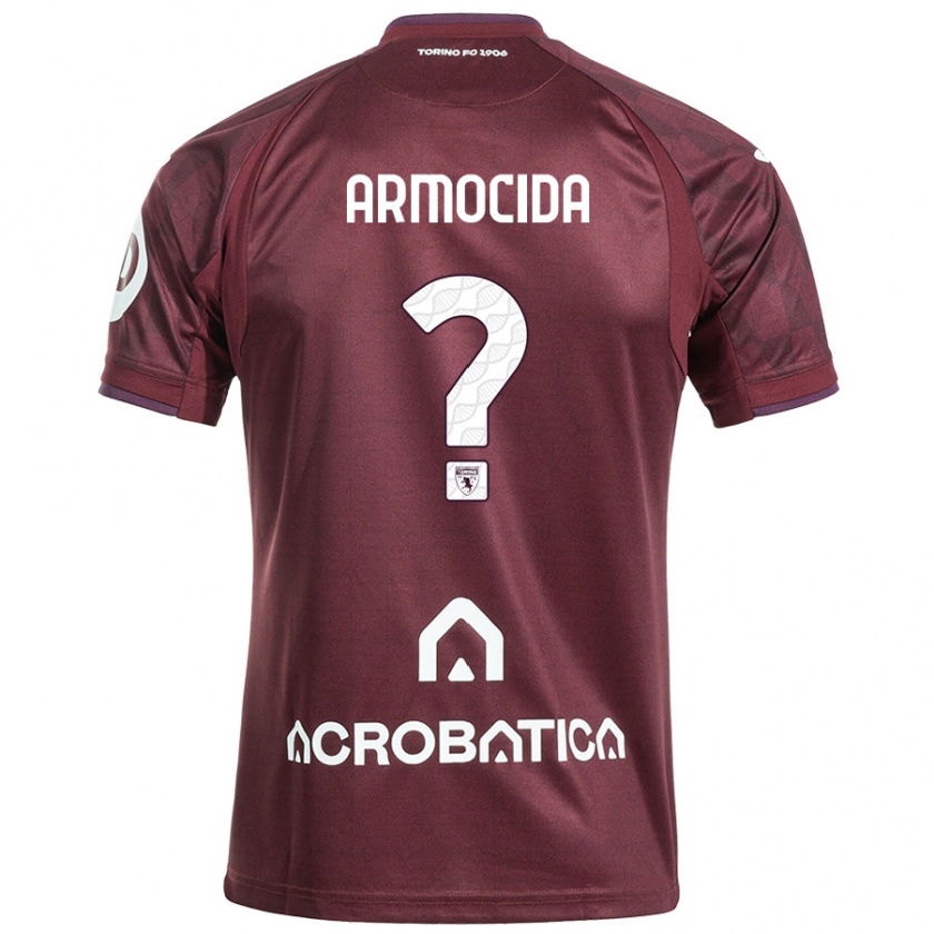 Kandiny Niño Camiseta Simone Armocida #0 Granate Blanco 1ª Equipación 2024/25 La Camisa Chile