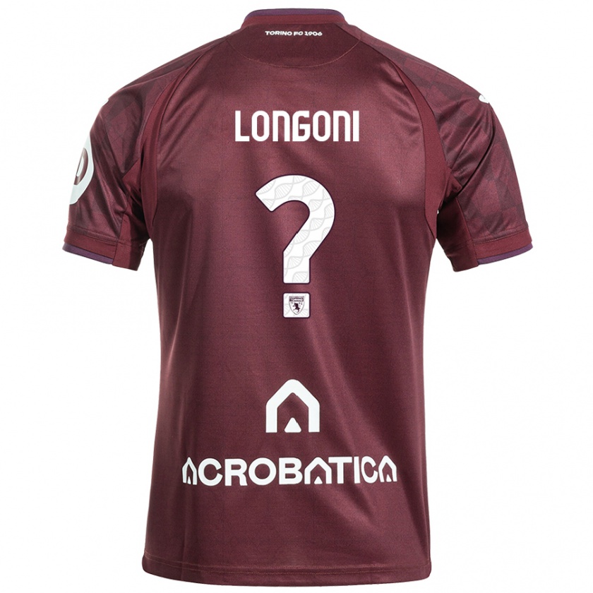 Kandiny Niño Camiseta Marco Longoni #0 Granate Blanco 1ª Equipación 2024/25 La Camisa Chile