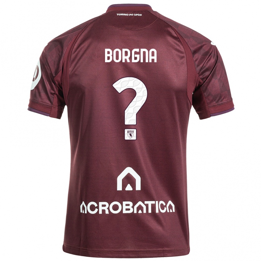 Kandiny Niño Camiseta Federico Borgna #0 Granate Blanco 1ª Equipación 2024/25 La Camisa Chile